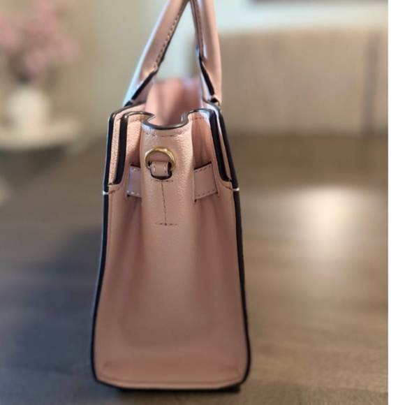 NWT MICHAEL KORS HAMILTON SMALL SATCHEL KEY LOCK CROSSBODY BAG POWDER BLUSH - Picture 2 of 5